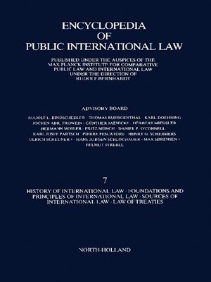 cover image of History of International Law · Foundations and Principles of International Law · Sources of International Law · Law of Treaties